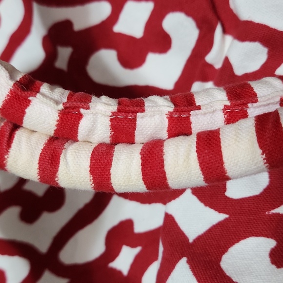 Roberta Roller Rabbit Red and White Patterned Large Tote Bag - Picture 12 of 12